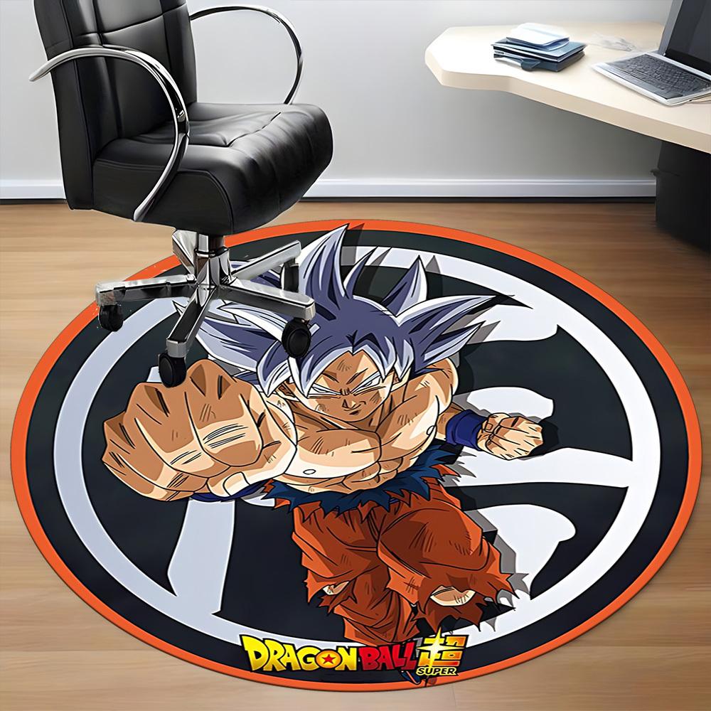1PC Dragon Ball, Goku Office Round Rug Perfect for Office Non-Slip Backing, Decorative Floor Mat yy250916027