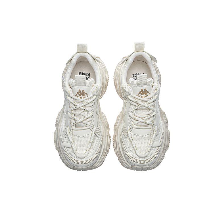 Kappa Urban Sports Mesh Breathable Platform Comfortable Versatile Non-Slip Wear-Resistant Low-Top Dad Shoes Women Sneaker White K0E25MC62J-012