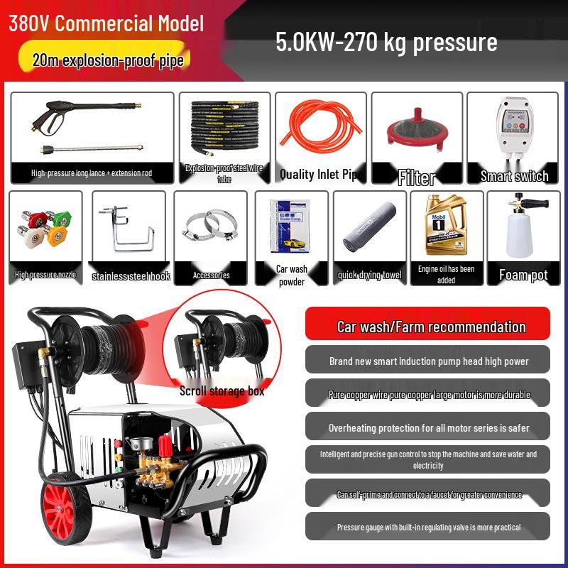 Black Cat Duke 380V 5.0kW Ultra-High Pressure Washer with 20m Hose Reel CN plug (adapter included)