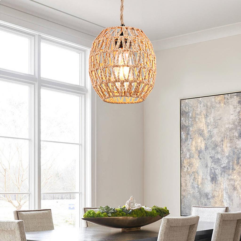 Hanging Lamps, Rattan Chandeliers (excluding Bulbs), 15-foot Plug Power Cord, Wall-mounted Chandeliers, Suitable For Bedrooms And Living Rooms