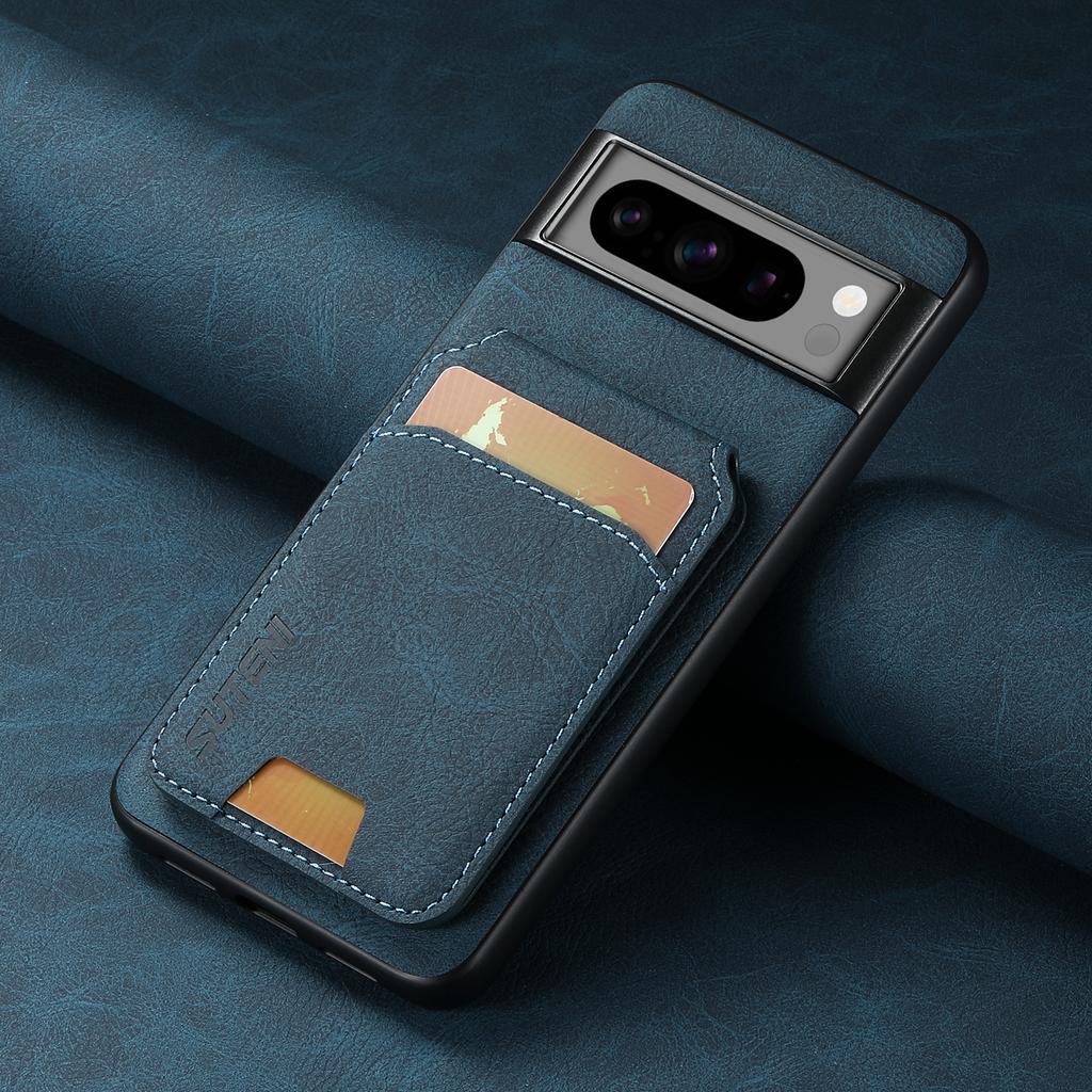Luxury Faux Leather Stand Card Holder Phone Case Frosted Feel for Google Pixel 9XL 8Pro 7A 6