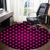 1pc Pink Stars Pattern Chair Carpet for Office Non Slip, Machine Washable Rug for Office, Room Holiday Decor for Christmas, Birthday Polyester
