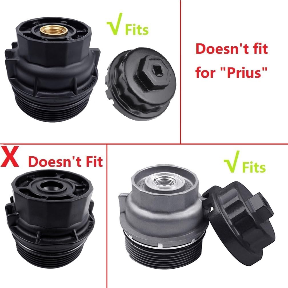 מפתח מסנן שמן לטויוטה, לקסוס, RAV4, קאמרי, טונדרה, היילנדר, סיינה ועוד - כלי להסרת מכסה מסנן שמן למנועים בנפח 2.5 ליטר עד 5.7 ליטר עם