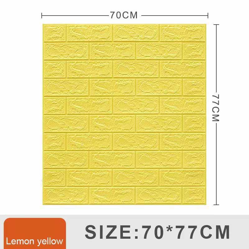 70*77cm 3D Waterproof Self-Adhesive Wall Panels Extra Thick XPE Foam Soundproof & Anti-Collision Wallpaper Living Room Bedroom Kids Room Decor
