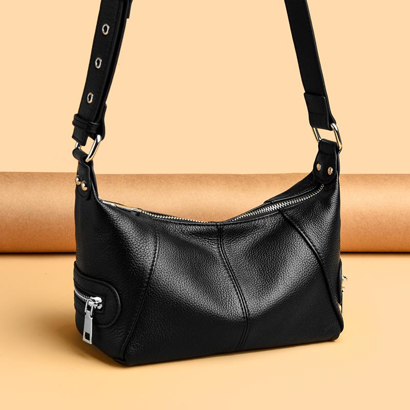 2026 New Women's Cow Genuine Leather Shoulder Bags Ladies Soft Cowhide Crossbody Bag Female Design Luxury Lazy Commuting Handbag
