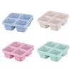 Quadratische Trenn-Bento-Box Wiederverwendbarer 4-Fächer-Lebensmittelbehälter Snack-Nüsse Mit Deckel Weizenstroh-Lunchbox Küchenzubehör