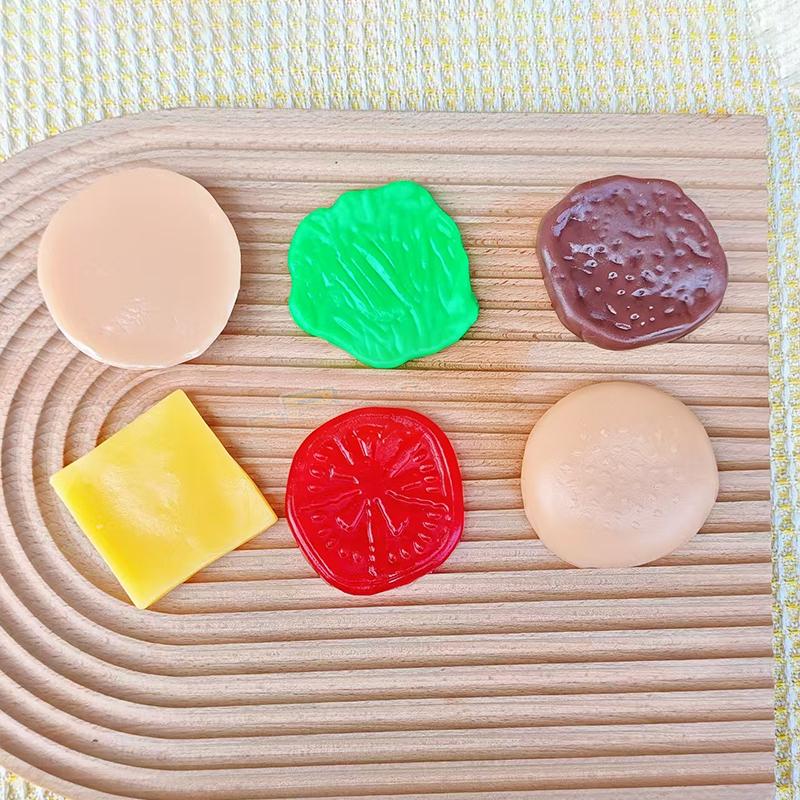 Creative Burger Cube Fidget Toy Durable Sensory Stress Relief Tool for Kids Adults Calm Nerve Work Travel Use 1pcs