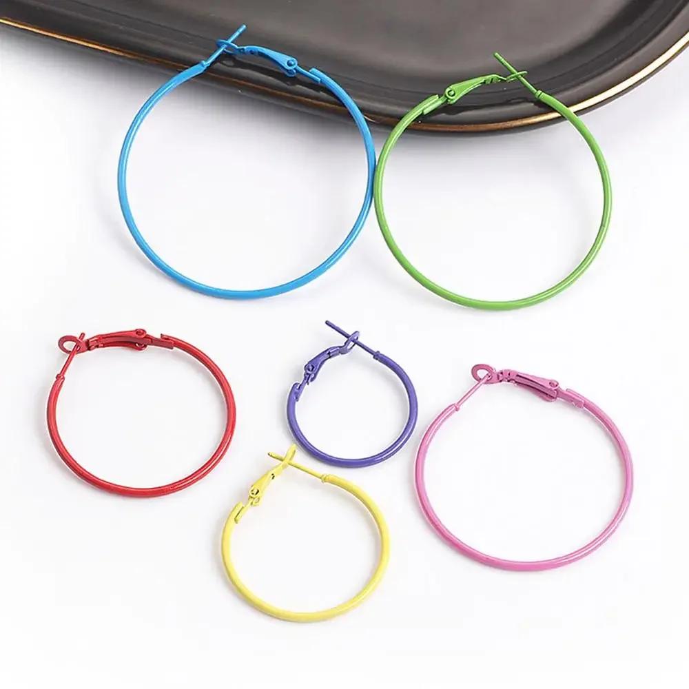 6pair/set Punk Big Smooth Circle Round Hoop Earrings Exaggerate Big Women Trendy Large Hoop Earrings Brand Loop Earrings Jewelry
