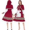 Set Costume Fiaba Cappuccetto Rosso Per Bambine e Adulti in Tessuto di Poliestere Per Cosplay e Feste a Tema