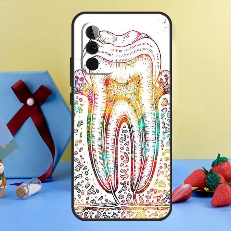 dentist tooth pattern Case For Samsung Galaxy A14 A54 A34 A12 A22 A32 A52 S A51 A71 A13 A23 A33 A53 A15 A25 Cover