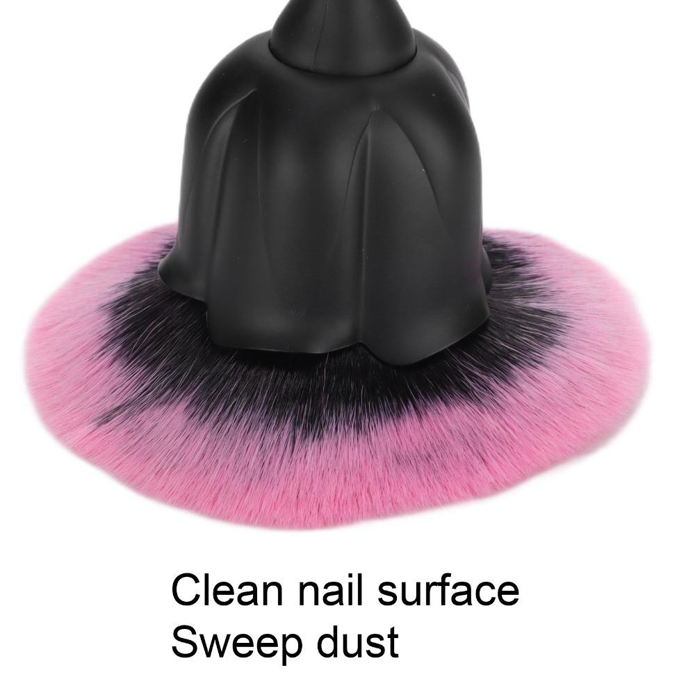 Soft Manicure Cleaning Brush Rose Shaped Powder Removal Brush  Salon Beauty Use чёрный