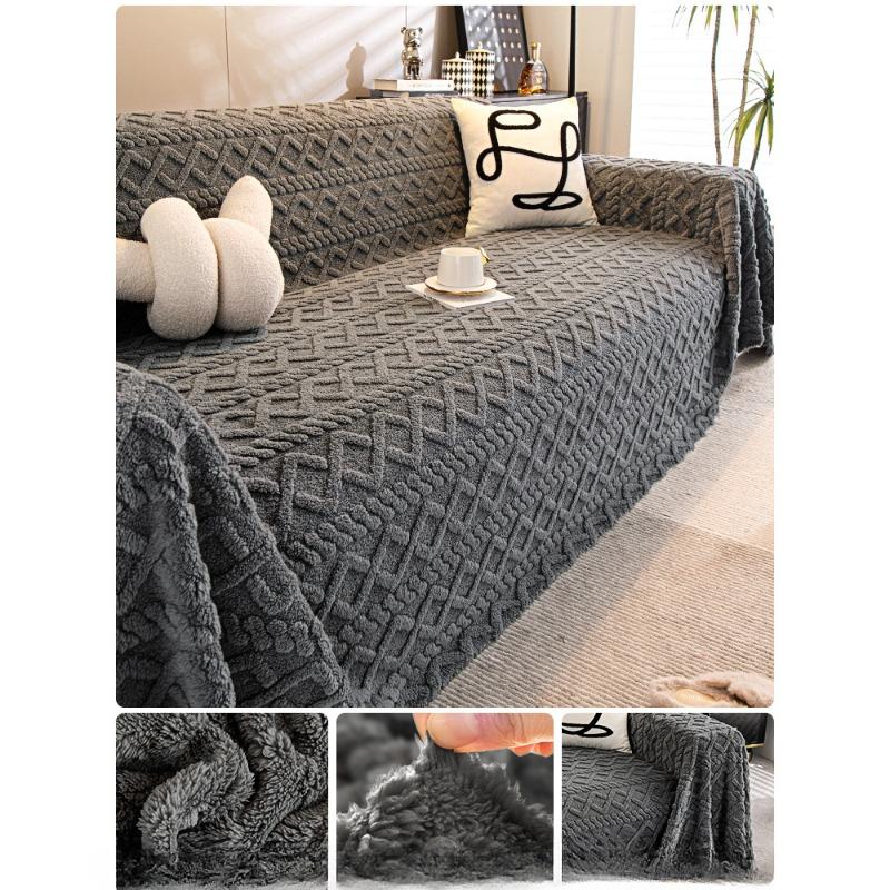 Přehoz na pohovku v ins stylu Ručník Zimní zahuštěný fleece Teplý přehoz na pohovku 2024 Nový Polštář Deka