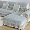 Velvet Sofa Cover Embroidery White Jacquard Lattice Towel Couch Anti-slip Armrest Backrest Sofa Coushion Living Room Seat Cover