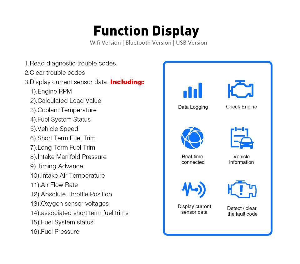 ELM327 V1.5 Bluetooth OBD2 Scanner with PIC18F25K80 Chip