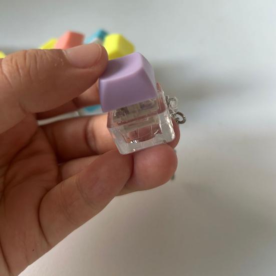 Mechanische Tastatur, Zappeln, Schlüsselanhänger, Stressabbau, Angstlinderung, tragbar, für unterwegs, leise, für Kinder und Erwachsene, 1/9 Tasten, Tastatur, Klicken, sensorisches Tastenkappen-Spielzeug