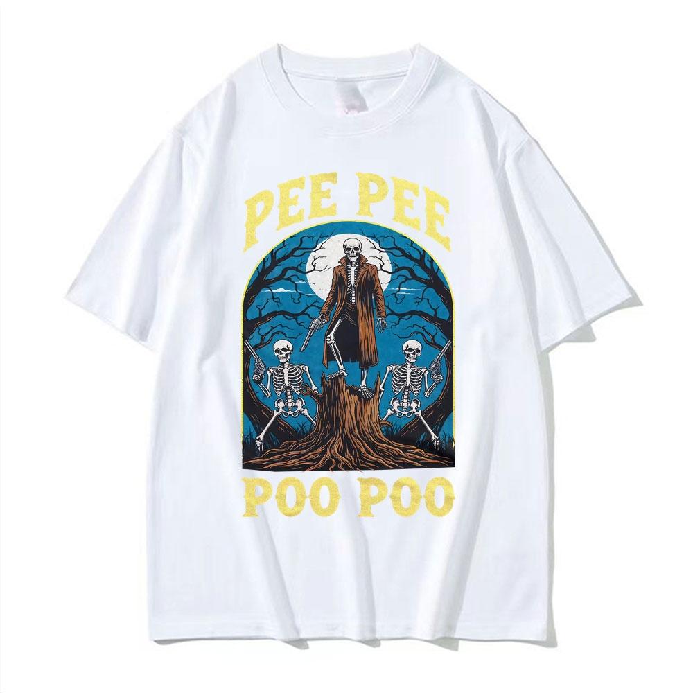 New SpringSummer Mens and Womens Pee Pee Poo Poo Pattern Printed Tshirt Fashion Casual Short Sleeve Round Neck Tshirt