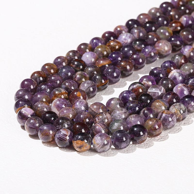 6 8 10mm Natural Ghost Amethyst Beads Round Loose Spacer Crystal For Jewelry Making Diy Necklace Bracelet Accessory