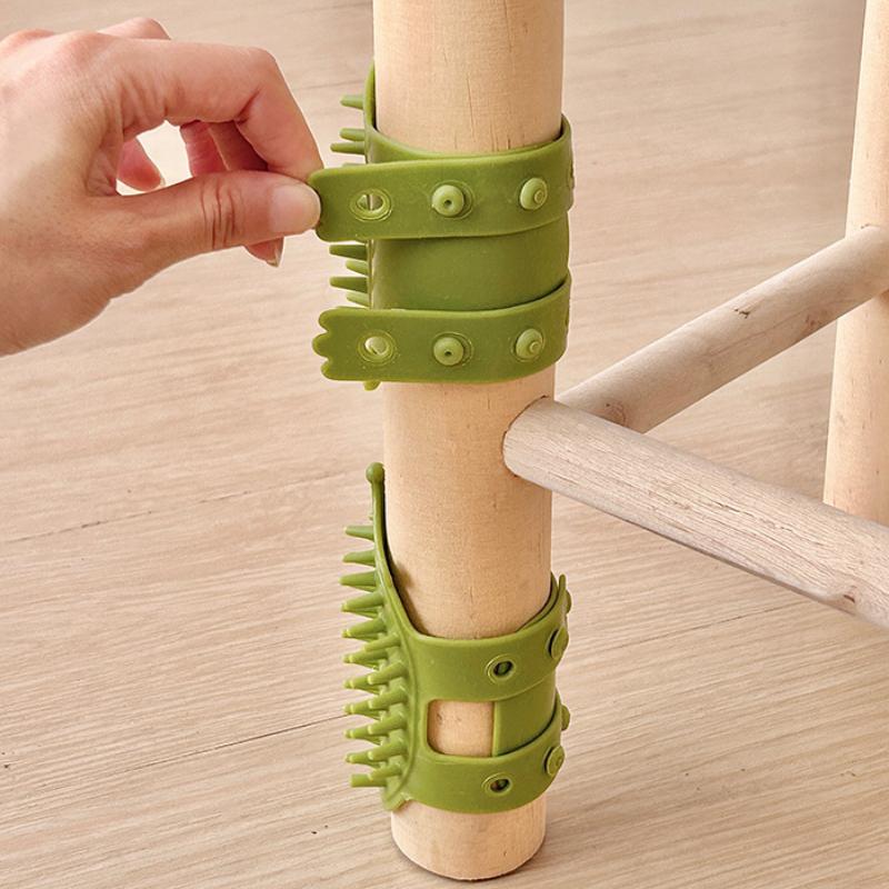 2pcs Rubber Self-Grooming Cat Scratcher - Wall & Table Leg Mountable, Flexible Bristles, Non-Electric Pet Massage & Fur Removal Tool