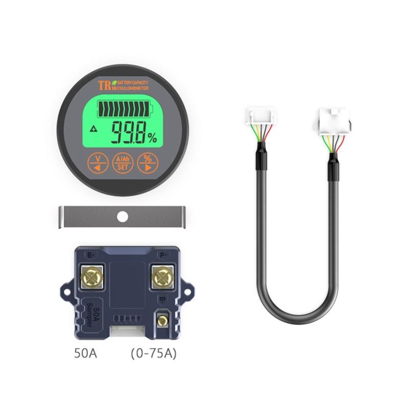 TR16 8-80V Waterproof Battery Capacity Tester Voltage Current LCD Display with Memory Function Battery Capacity Tester