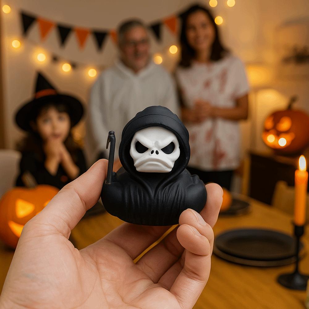 Handicraft Spooky Halloween Duck Figurine 3D Printed Grim Reaper Duck Ornament  Children Girls Boys