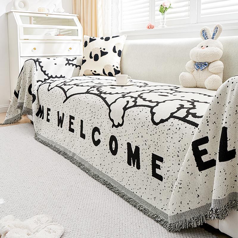 1pc Sofa Cover, Universal Sofa Slipcover For All Seasons, Non-slip Sofa Cover Blanket, Sofa Cushion Protective Cover, Suitable F