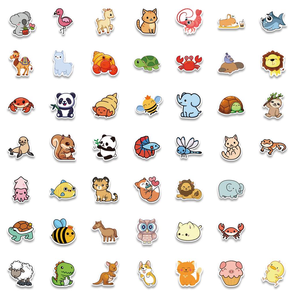 100 Cartoon Small Animal Graffiti Stickers Decorate Ipad Notebook Diy Waterproof Stickers