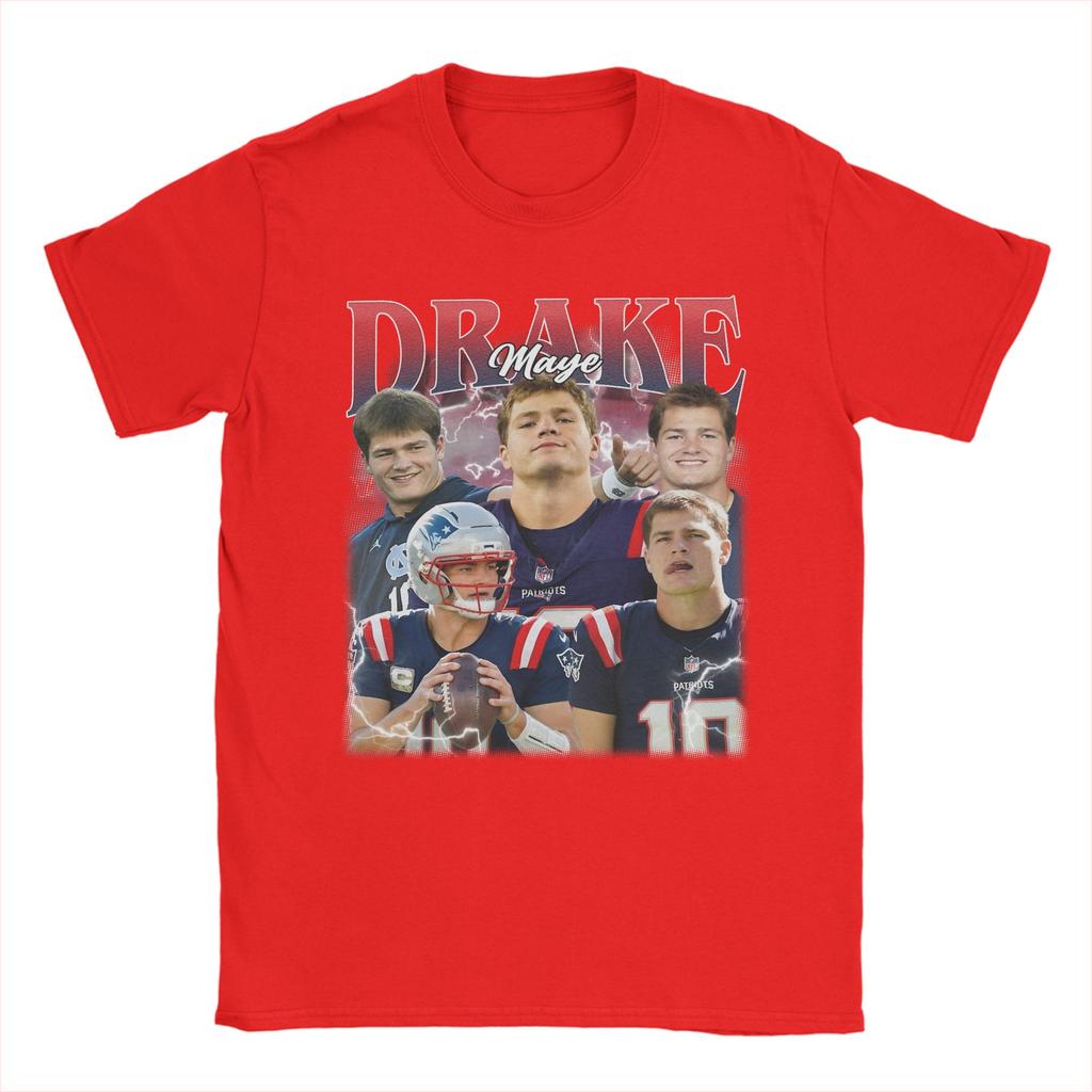 Men TShirt Vintage Drake Maye Bootleg Crazy 100 Cotton Tees Short Sleeve  T Shirts Crewneck Clothes 4XL 5XL 6XL