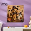 Reusable Autumn Home Decoration Halloween Faux Pearl Painting Kit Puppy Ghost 3D Art Craft DIY Mosaic for Adults Beginners Wall Decor Stress Relief