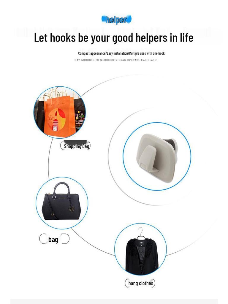 Car Coat Hanger Hooks for Volvo XC60, XC90, S60, S90, XC40, V60, V90 Roof