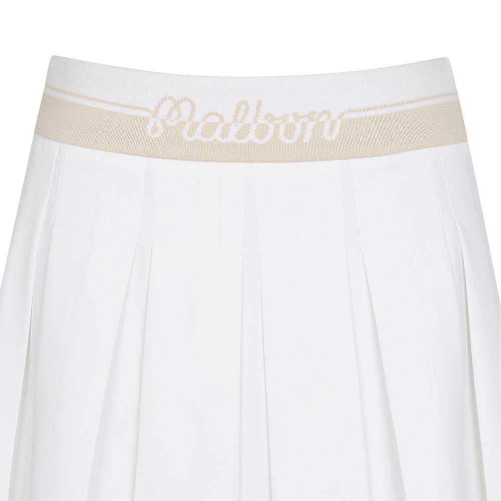 MALBON GOLF Wide Logo Banded Pleated Skirt White (Woman)
