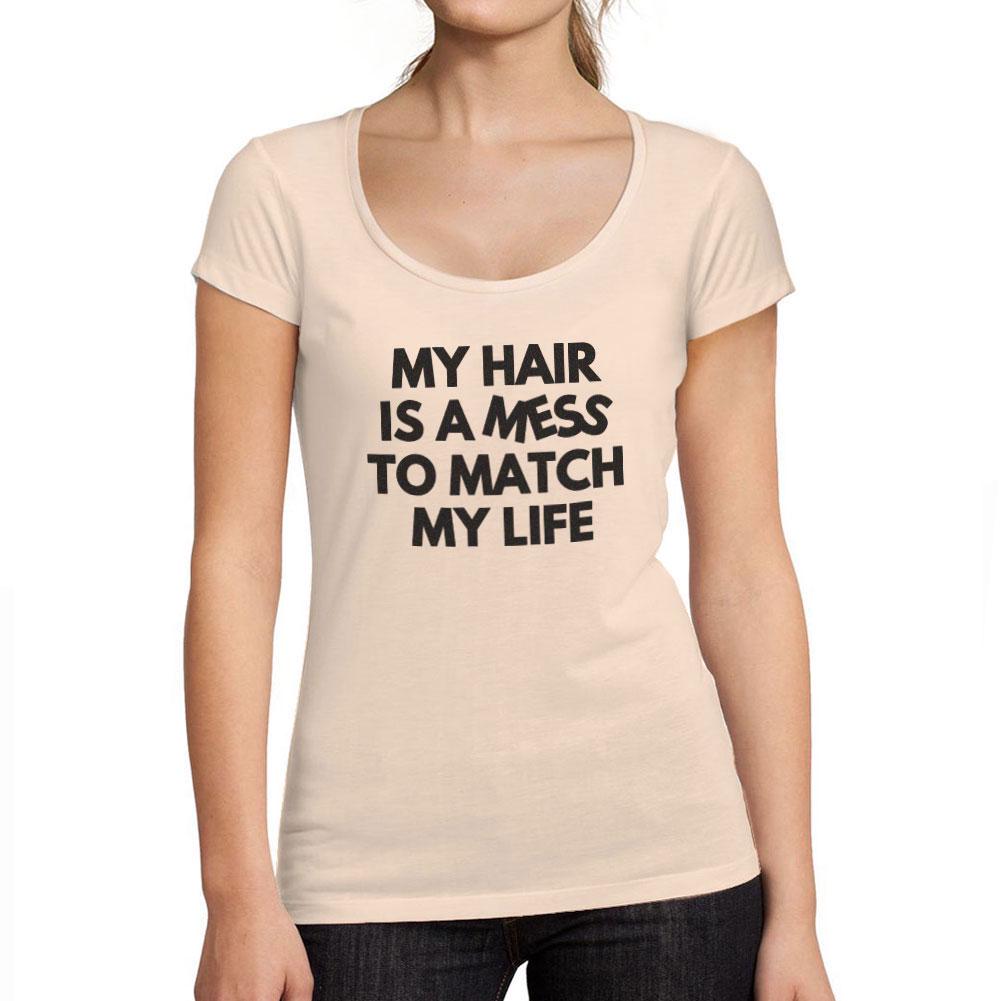 ULTRABASIC - Tee-Shirt Femme col Rond Decollete My Hair Is a Mess