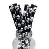 25pcs Halloween Theme Disposable Paper Straws Spider Skull Pumpkin Bat Pattern Happy Halloween Party Decor Supplies