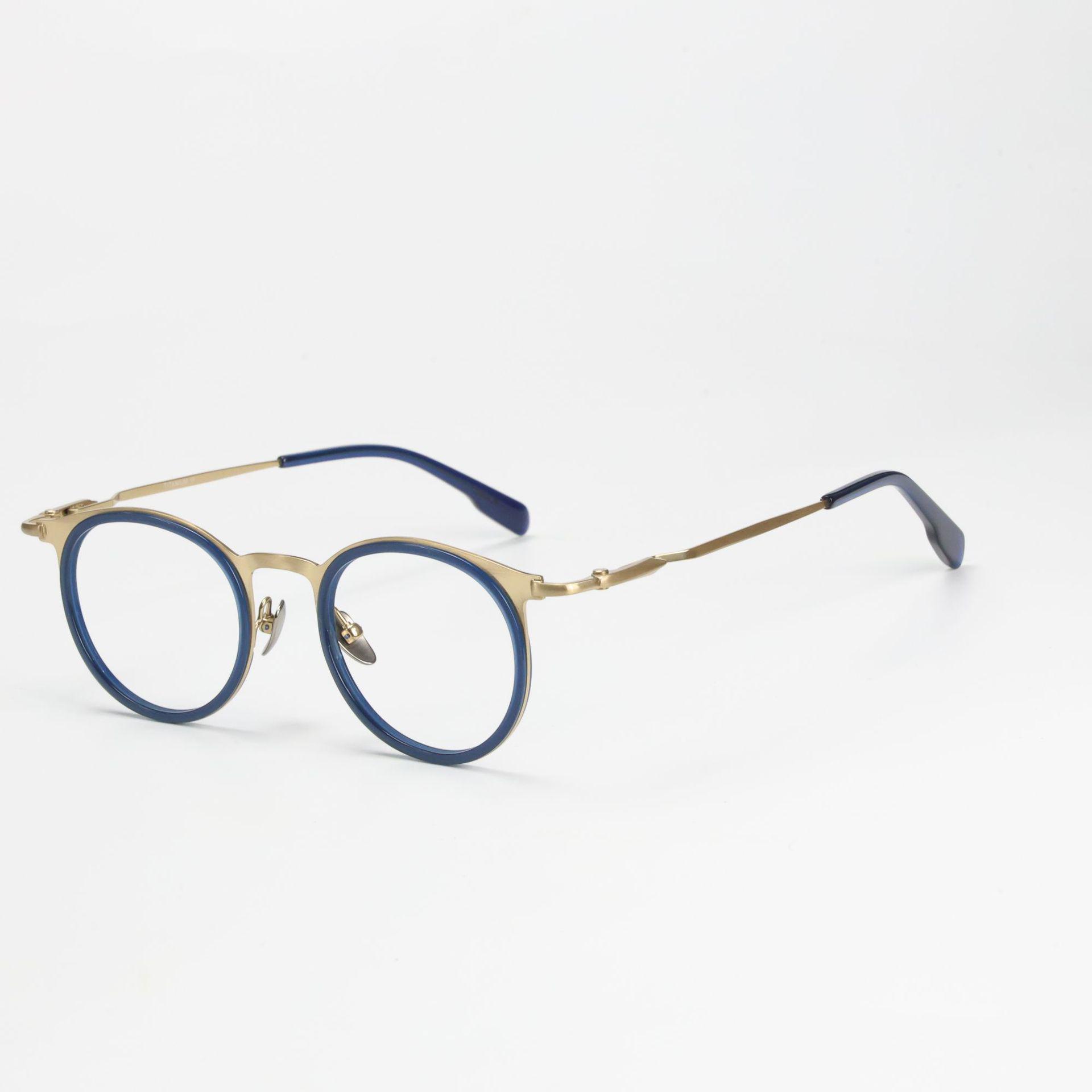 

Men s Blue Light Blocking Pure Titanium Browline Eyeglasses, Prescription-Compatible