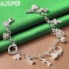 925 Sterling Silver Fashion Element Side Chain Exquisite Bracelet Gift Jewelry