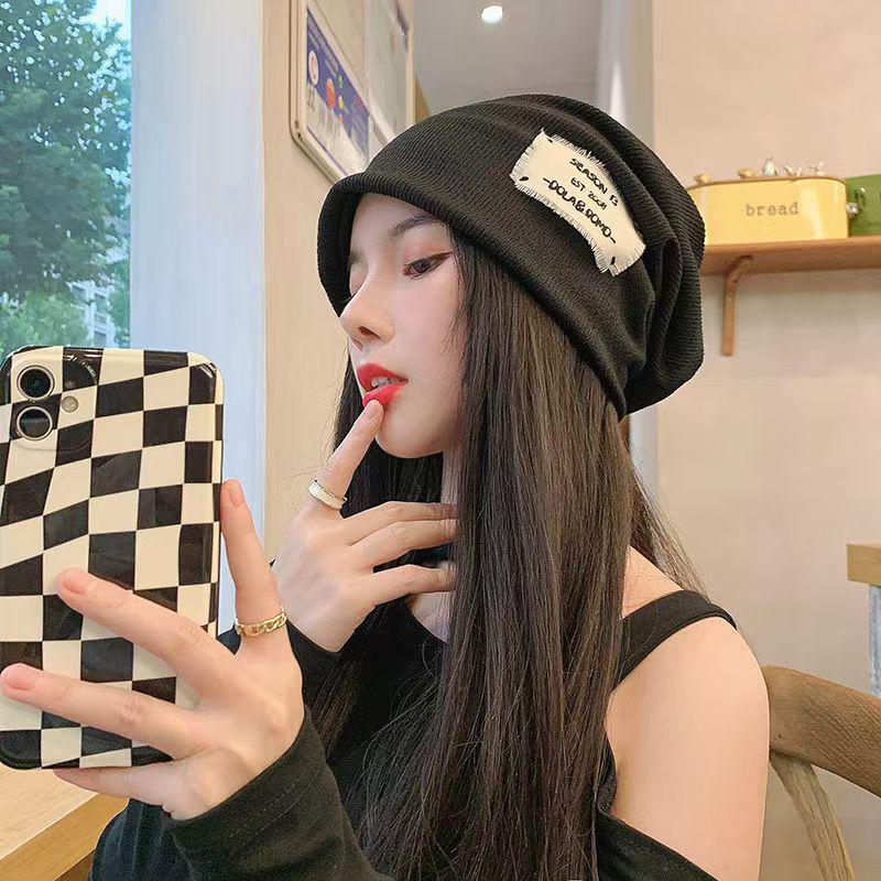 Women's Autumn Slouchy Knit Hat - Breathable, All-Match Colors, Wool, Large Head Circumference, Personality Cold Weather Hat