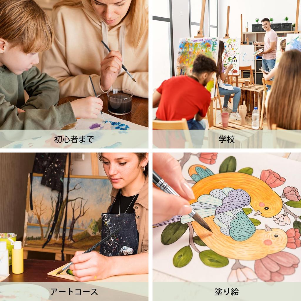 Watercolor brush set, paint brushes, brush set, 8 brushes, Kolinsky sable hair brushes, acrylic paints, watercolors, acrylic painting, gouache, art su