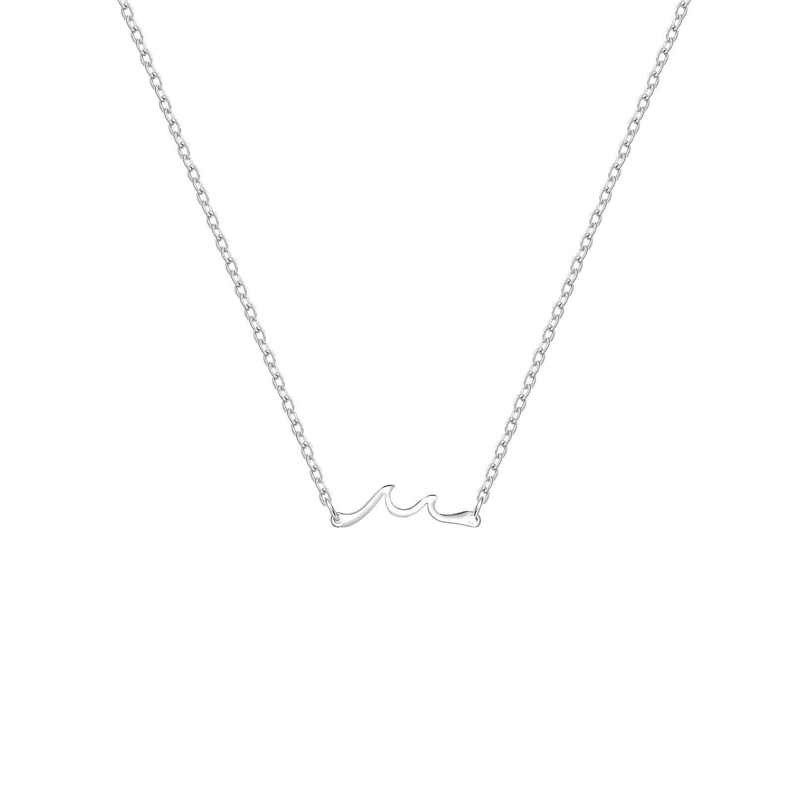 18K Gold Plated Stainless Steel Wave Necklace – Non-fading, Simple, Cute Pendant Design