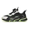 Anta Kids Synthetic Leather Fabric Fashion Fitness Test Non-Slip Shock Absorption Low-Top Running Shoes Kids Sneaker Black Green A12439919-1