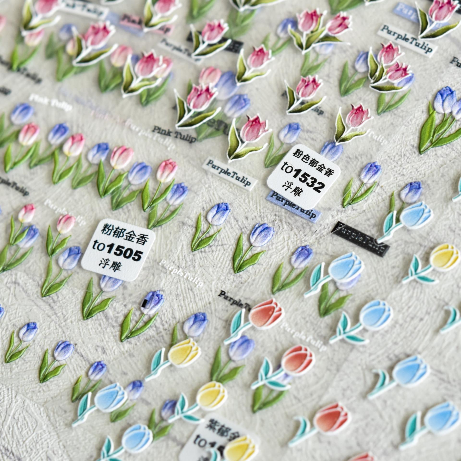 Рельефные наклейки для ногтей в виде тюльпанов. Изготовление своими руками креативных — фото 3