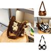 Adorable Plush Crossbody Bag Cute Bear Design Soft And Sweet Korean Style