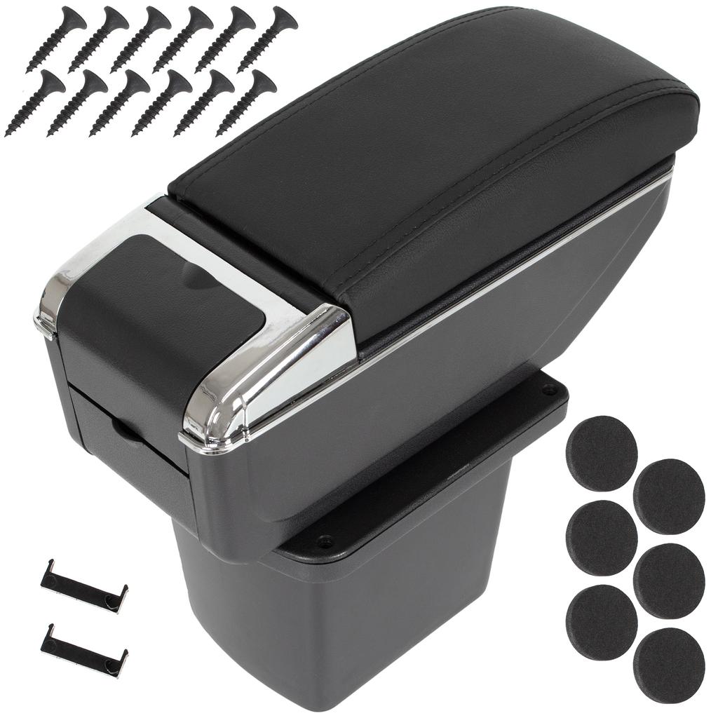 Hyundai I30 I 07-12 Armrest with Storage Compartment, Black Eco Leather + Mounting Kit