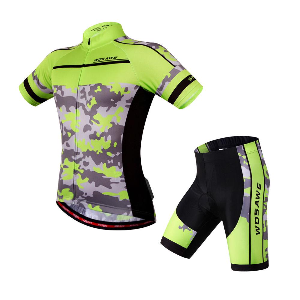 NASHRIO Mens Cycling Jersey Set Bicycle Short Sleeve Set Quick-Dry Breathable Shirt+3D Cushion Shorts Padded Pants//Bib Short