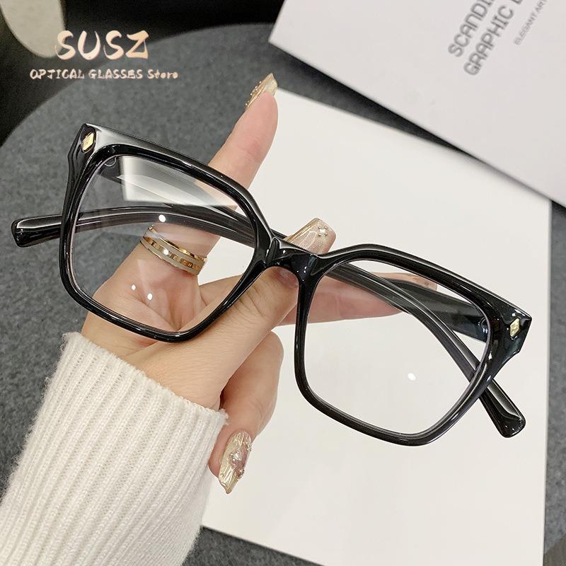 SUSZ Reading Glasses Colorful PremiumRectangle Light BlockingWomen's Fashion Myopia Glasses Prescription Progressive Eyeglasses