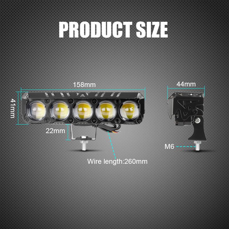 1/2pcs 5 Lens LED Light Spotlight Headlights White Yellow High Low Beam Driving Lamp 12V-80V Motorcycles Dirt Bike Trucks SUVs UTV ATV