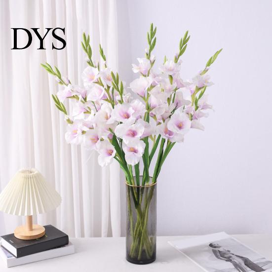 Reusable Fake Gladiolus Artificial Flower Realistic Silk Home Office No Watering Wedding Party Indoor Outdoor Faux Bloom Decoration Lifelike