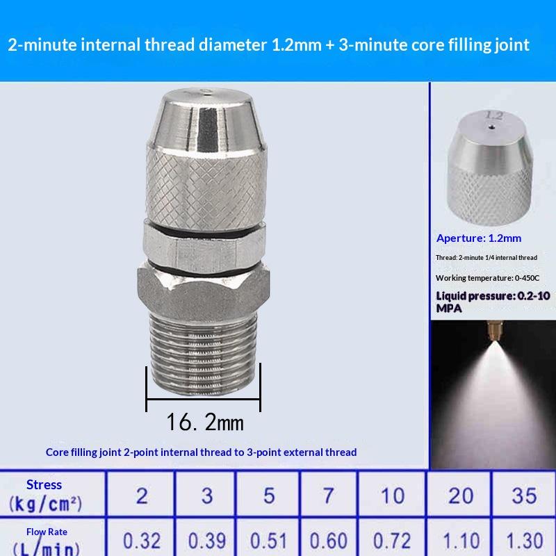 0.6 0.8 1.0 1.2 1.5 2.0Mm Hole Stainless Steel Nozzle Adjustable Steam Volume For Fog Cannon Machine 1/8' 1/4' 3/8' 1/2'