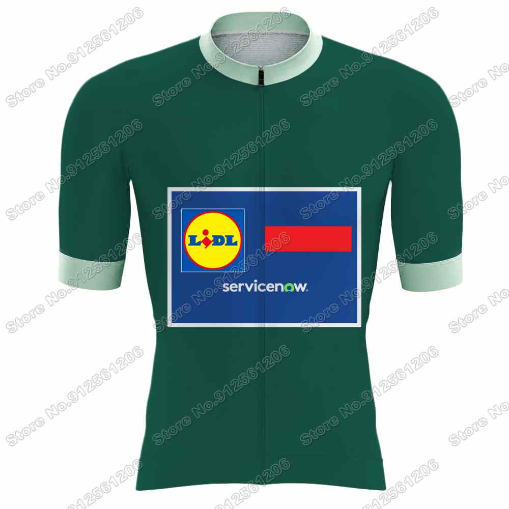 Tým Lidl Cyklistický dres Set Mistr světa Cyklistické oblečení Pánské Krátký rukáv Sestava Silniční kolo Dres Oblek Cyklistické kraťasy s laclem