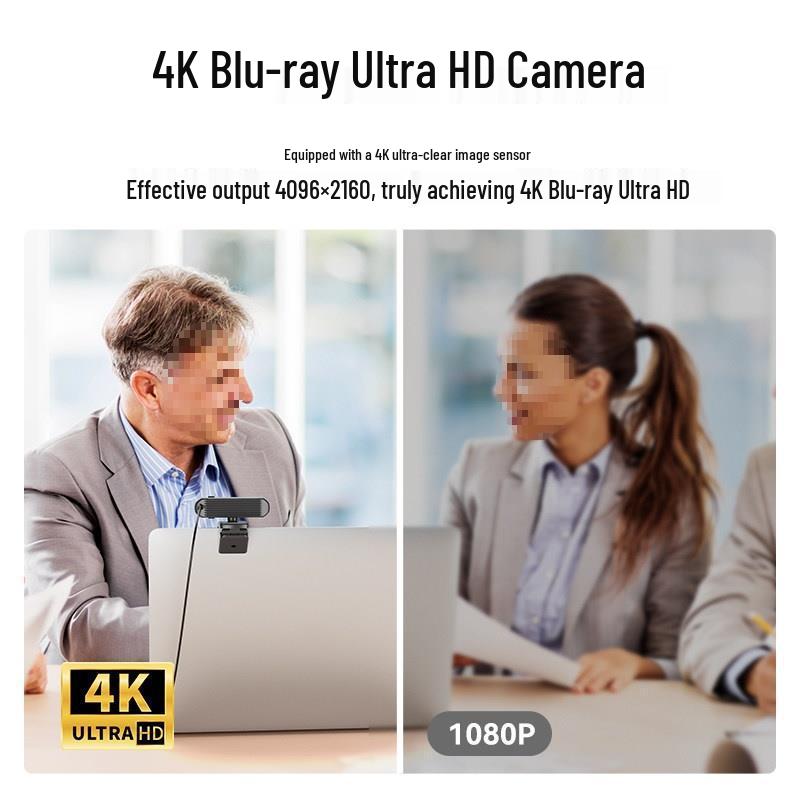 HD Webcam with Microphone & Privacy Cover for Online Classes, Laptops, Desktops, and Beauty Applications