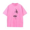 Geometric Abstract Mountain Round Neck Washed Tshirts Christmas Family Tops Tees Family  Cotton Washed Tops Tees Mens
