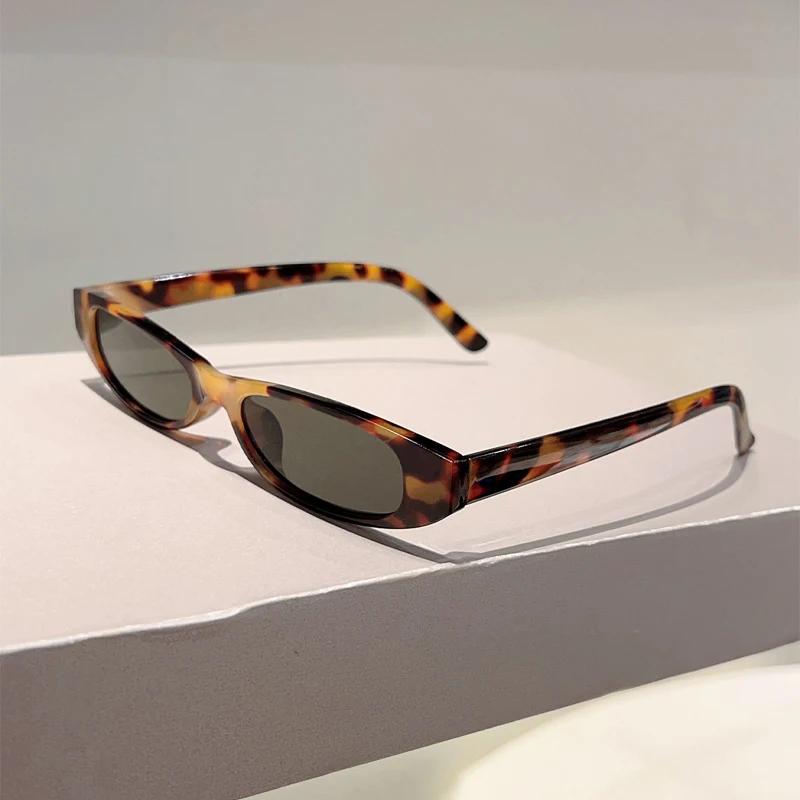 Narrow Oval Sunglasses Women  New Fashion Outdoor Decor Shades Trendy Luxury Brand Design Vacation Casual Sun Glasses